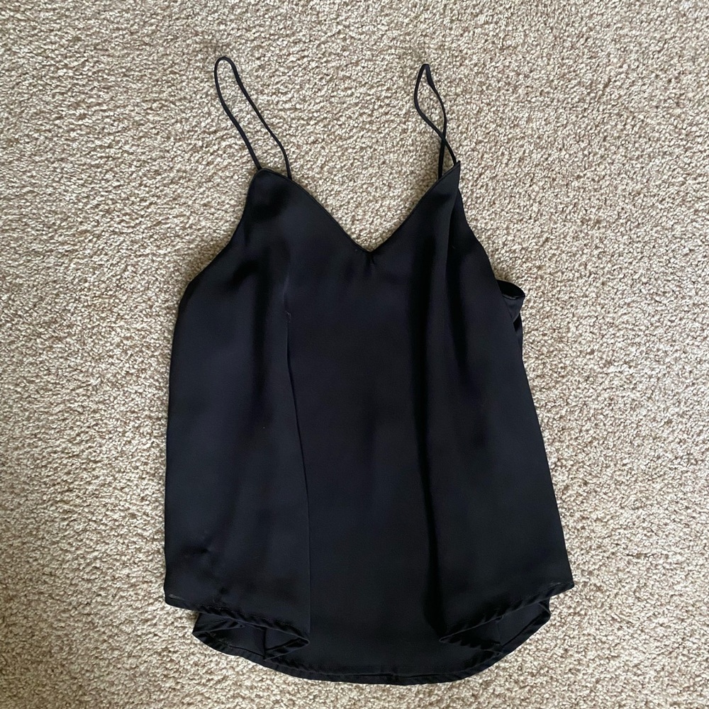 Black silk tank top